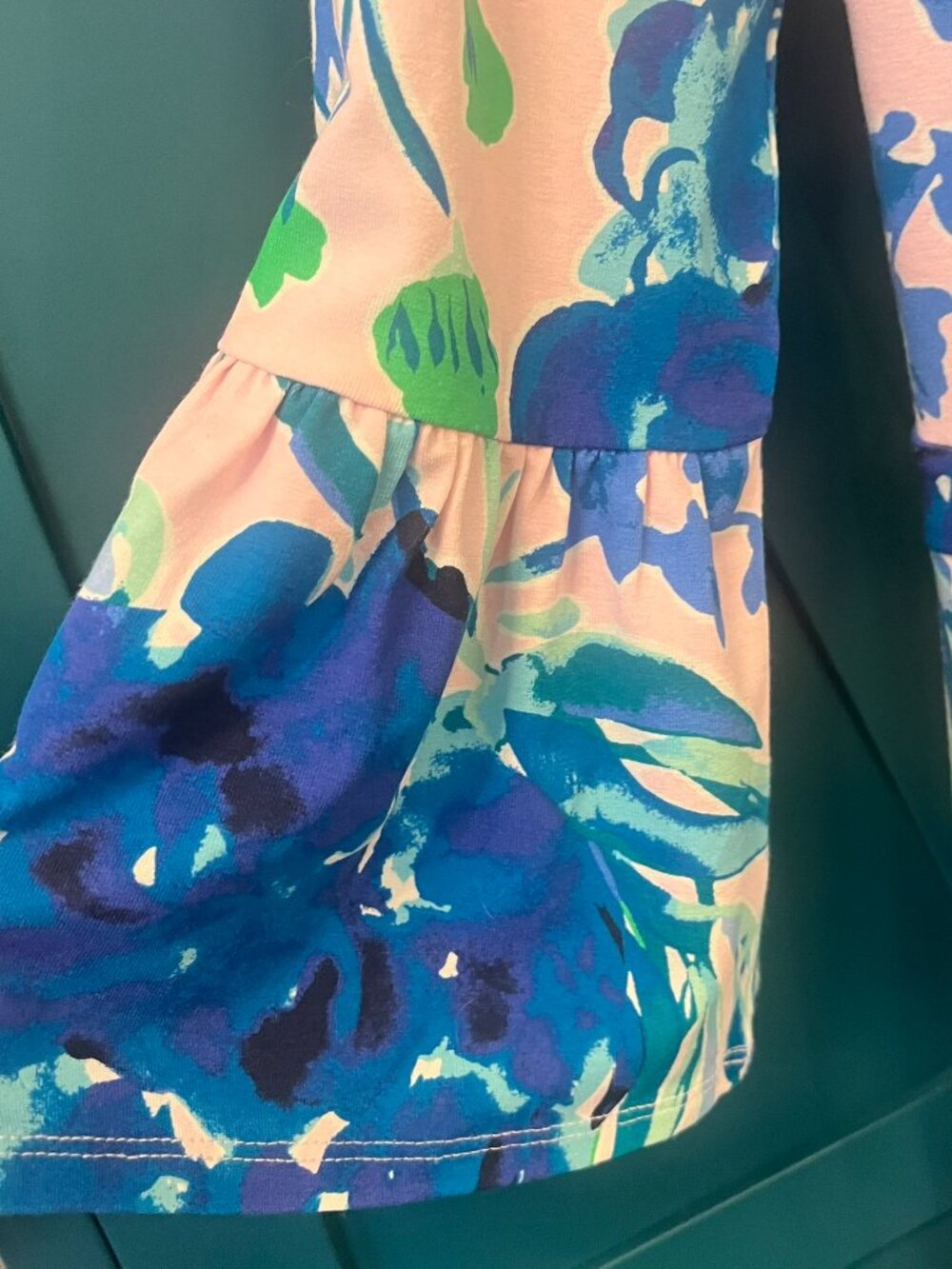 Lilly Pulitzer Pink Floral Midi Dress with Blue & Green Print - Picture 14 of 14